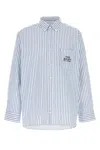 Apc A.p.c. Embroidered Oxford A.p.c. X Marc Jacobs Oversize Shirt In Blue