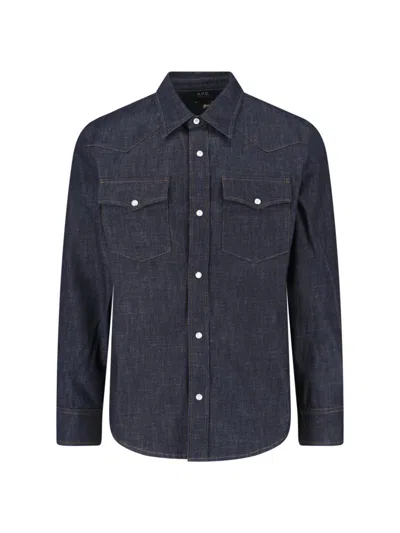 Apc A.p.c. Shirts In Blue