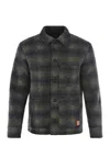 Apc A.p.c. Checked Logo Patch Jacket In Blue