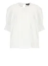 Apc A.p.c. Cotton Blouse With Elastic Neckline In White