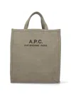 Apc Shopper Bag With Logo Print In Green
