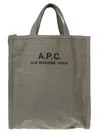 Apc Shopper Bag With Logo Print In Green