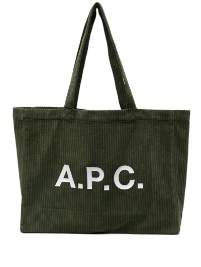 Apc Navy Diane 'rue Madame' Shopping Tote In Kai Forest Green