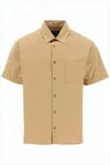 Apc Short-sleeve Brown Cotton Shirt In Brown