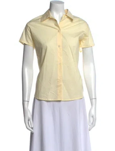 Pre-owned A.p.c. Short Sleeve Button-up Top In Yellow