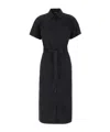 Apc Black Cotton Shirt Dress In Black