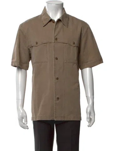 Pre-owned A.p.c. Short Sleeve Dress Shirt In Brown