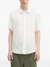 Apc Short-sleeve Linen Shirt In Animal Print