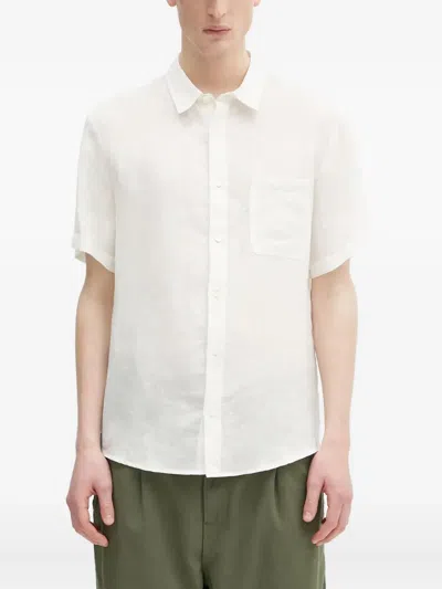 Apc Short-sleeve Linen Shirt In Animal Print