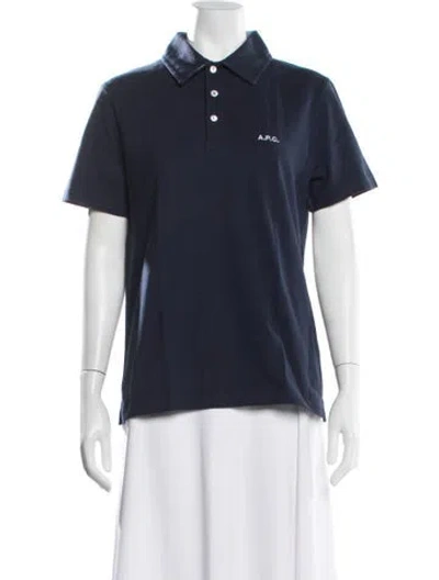 Pre-owned A.p.c. Short Sleeve Polo In Blue