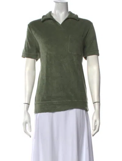 Pre-owned A.p.c. Short Sleeve Polo In Green