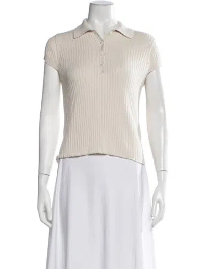 Pre-owned A.p.c. Short Sleeve Polo In Neutrals