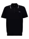 Apc Short-sleeve Polo Shirt With Ribbed Collar In Black