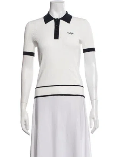Pre-owned A.p.c. Short Sleeve Polo W/ Tags In White