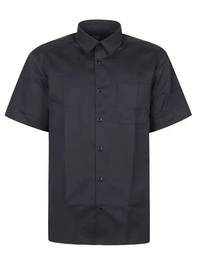 Apc Short Sleeve Ross Shirt In Iak Dark Navy