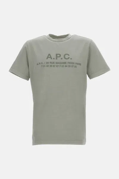 Apc Short-sleeve T-shirt With Print In Green