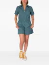 Apc Short-sleeve Zip Playsuit In Green