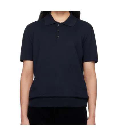 Apc Short-sleeved Polo Shirt In Black