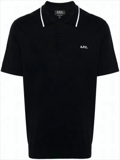 Apc Short-sleeved Polo Shirt In Black