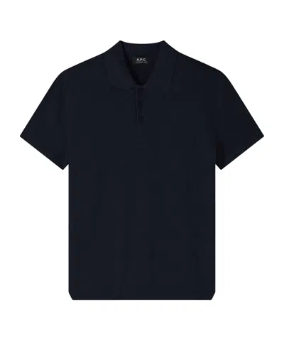 Apc Short-sleeved Polo Shirt In Black