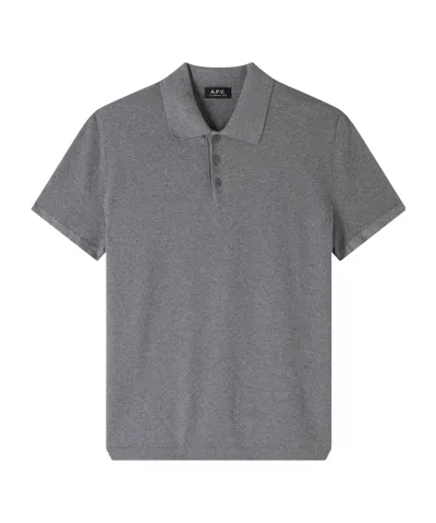 Apc Short-sleeved Polo Shirt In Gray