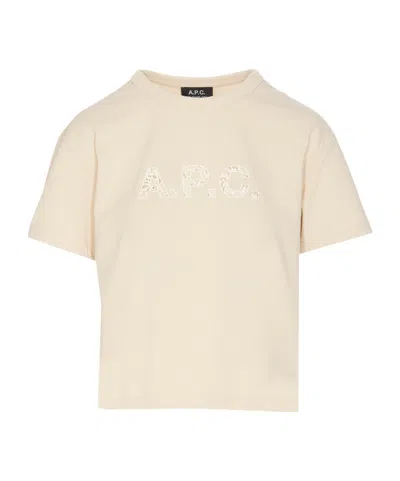 APC A.P.C. LOGO EMBROIDERED CREWNECK T-SHIRT