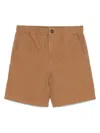 Apc A.p.c. Camel Brown Elastic Waist Shorts In Brown