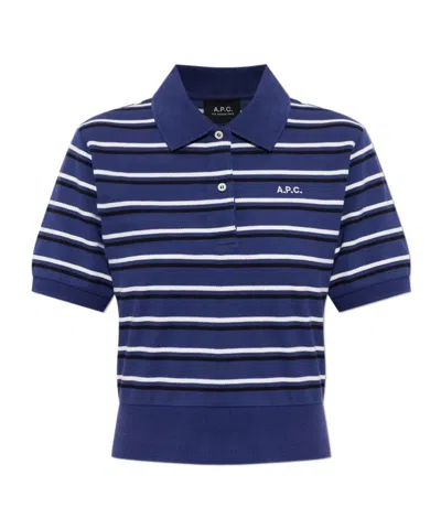 A.p.c. Short-sleeved Polo Shirt In Blue