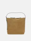 Apc A.p.c. Vera Beige Shoulder Bag With Top Handle And Zip Closure In Suede In Neutral
