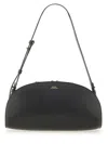 Apc 'demi Lune' Black Shoulder Bag With Embossed Logo On The Front In Gray