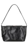 Apc A.p.c. Calfskin Shoulder Bag With Top Handle In Black