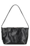 Apc A.p.c. Calfskin Shoulder Bag With Top Handle In Black