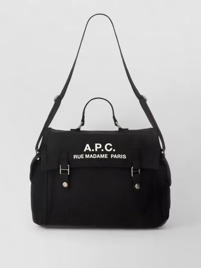 A.p.c. Shoulder Bag Logo Detail Adjustable Strap In Black