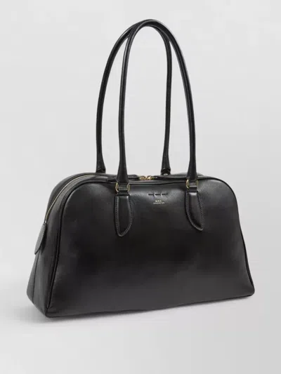 A.p.c. Shoulder Bag Smooth Finish Top Handles In Black