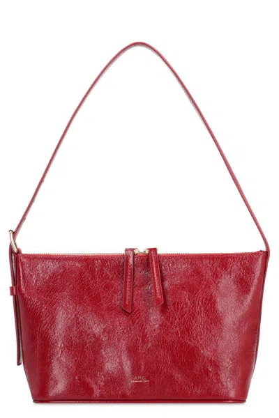 Apc A.p.c. Shoulder Bag Vera In Leather In Red