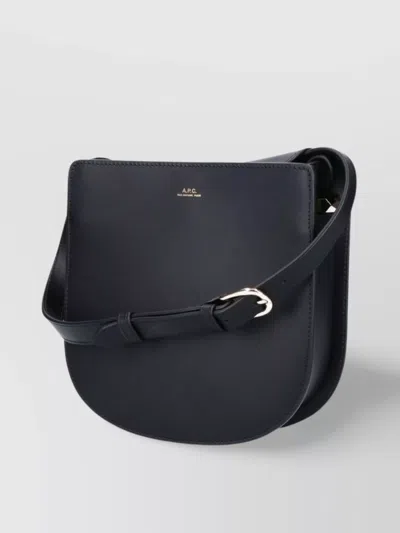 Apc Shoulder Bag With Adjustable Strap And Gold-tone Hardware In Black