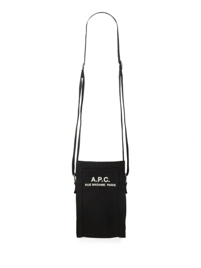 Apc Shoulder Bag With Logo In Black