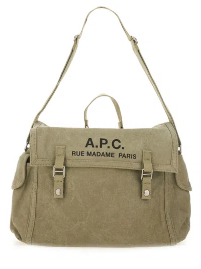 Apc Shoulder Bag With Logo In Brown