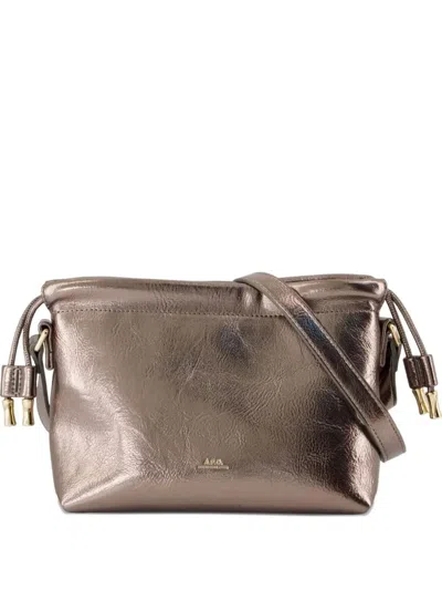Apc A.p.c. Shoulder Bag With Metallic Drawstring In Neutral