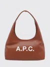 A.p.c. Structured Shoulder Bag With Bold Lettering In Brown