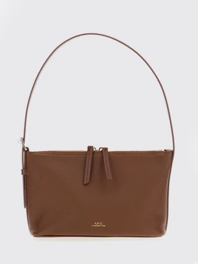 A.p.c. Brown Vera Grained Leather Shoulder Bag