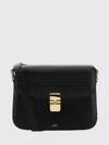 A.p.c. Compact Black Calf Leather Shoulder Bag With Adjustable Strap In Purple
