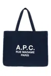 Apc Navy Blue Canvas Diane Rue Madame Shopping Bag In Dark Navy