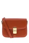 Apc A.p.c. Brick Leather Small Grace Crossbody Bag In Red