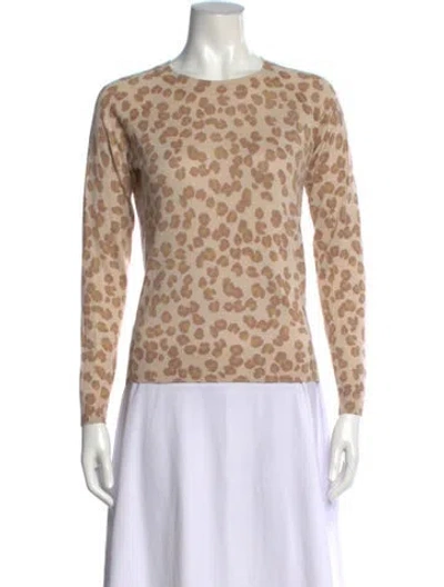 Pre-owned A.p.c. Silk Animal Print Sweater In Brown
