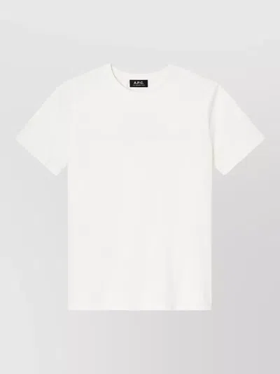 Apc Silk Blend Crew Neck T Shirt Back Print In White