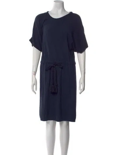 Pre-owned A.p.c. Silk Knee-length Dress In Blue