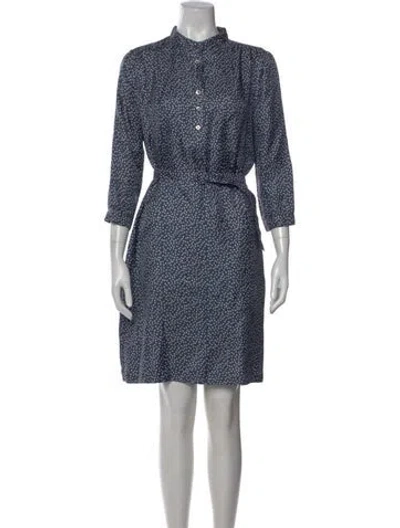Pre-owned A.p.c. Silk Knee-length Dress In Blue