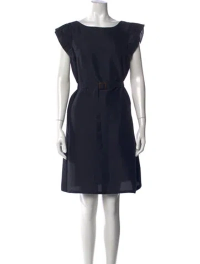 Pre-owned A.p.c. Silk Knee-length Dress In Blue