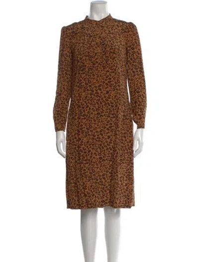 Pre-owned A.p.c. Silk Knee-length Dress In Neutral
